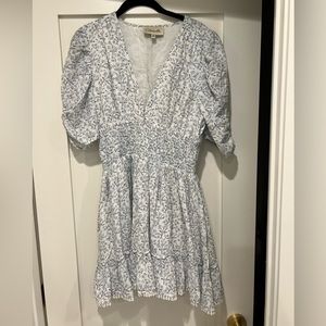 Cleobella white and blue mini dress